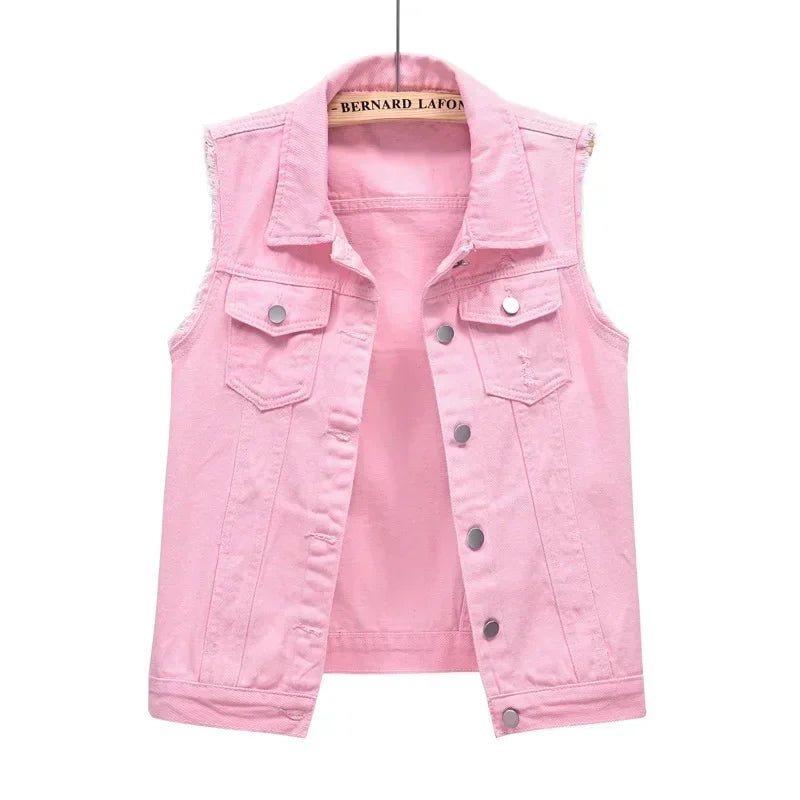 Elegant Vintage Denim Vest for Women