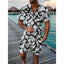 Men's 3D Print Polo & Shorts Set
