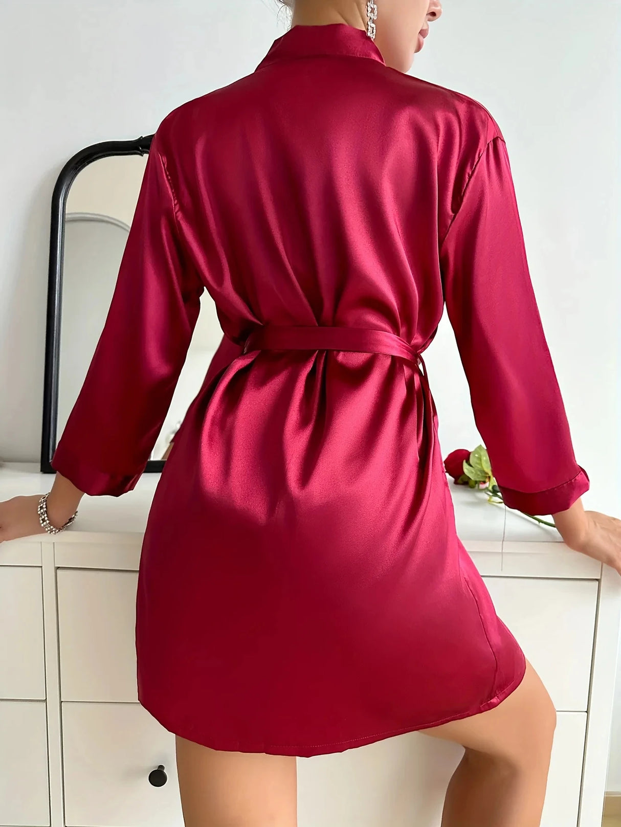Women Open Back Lace Cami Set