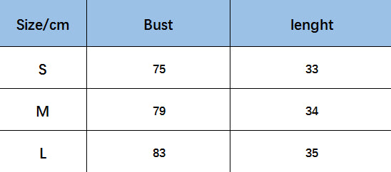 Size chart for LaceMuse vintage spaghetti strap top, including bust and length measurements in centimeters.