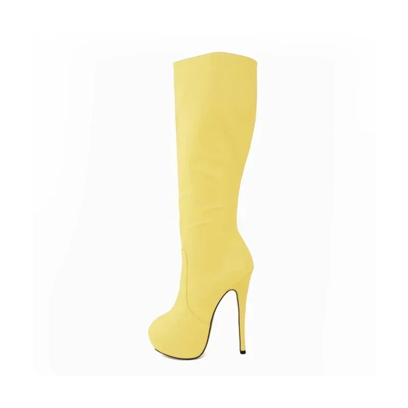 Women Over Knee Boots – Super Matte Leather Platform