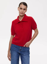 Women's Polo Collar Hollow Knit Sweater