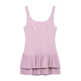 Women Pleated Backless Party Dress