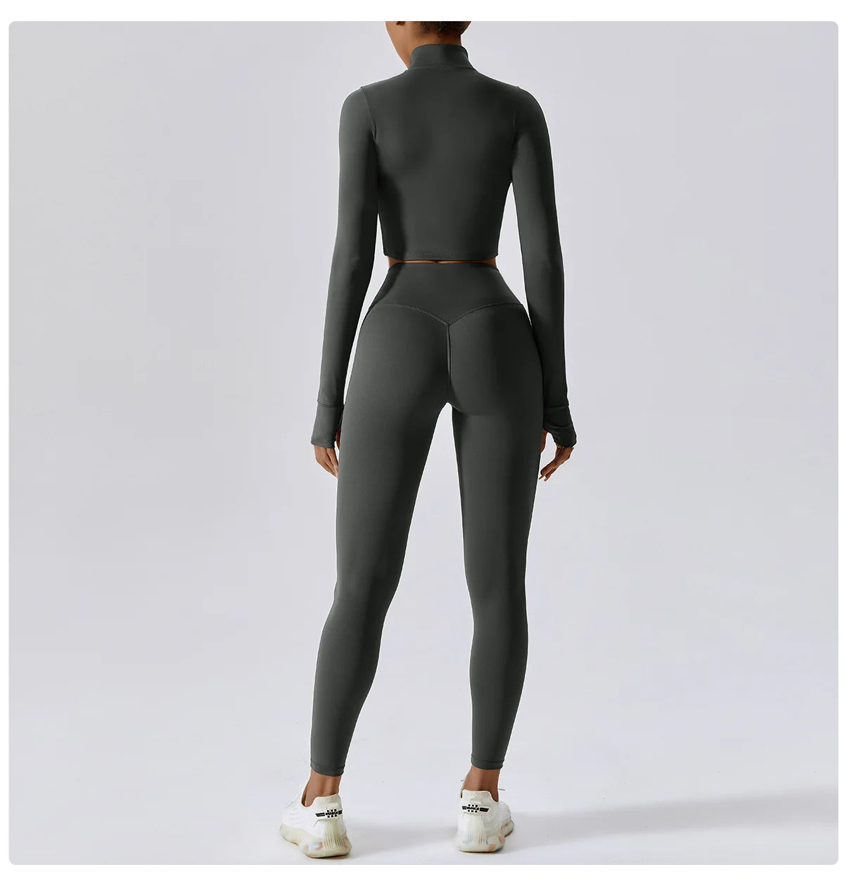 Women's Sexy Zip Long Sleeve Yoga Jacket – Workout Running Cycling Top