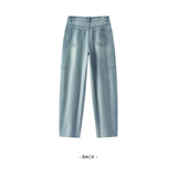 Women Vintage Cotton Wide Leg Jeans