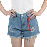 Women’s Ripped High Waist Tassel Jorts