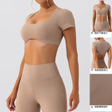 Women Crop Fit Yoga Tee