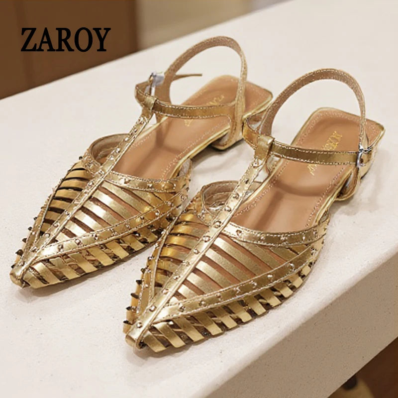 Women’s Pointed Toe Flat Roman Sandals