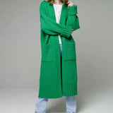 Women Long Pocket Knit Cardigan