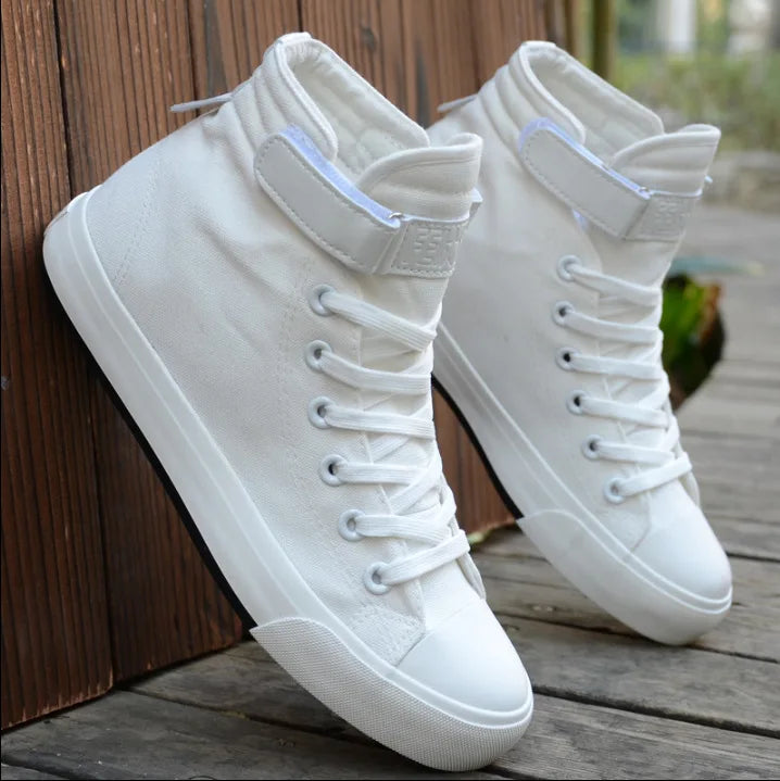 PureStep™ Men’s White High-Top Canvas Sneakers