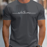 Men Letter Print Cotton Tee
