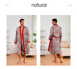 Men’s Leopard Satin Bathrobe Set
