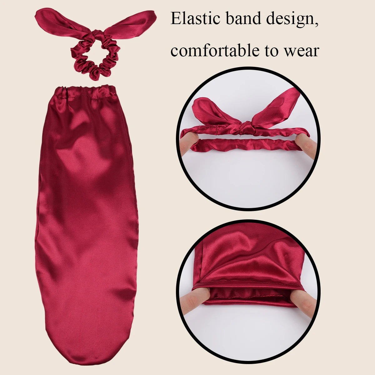 Satin Sleep Cap with Bow