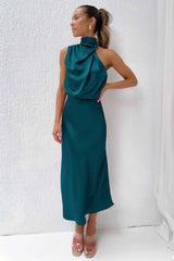 Women's Silk Satin Evening Dress