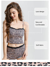 Women Lace Leopard Halter Top