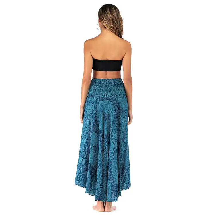 Women Vintage Plaid Button Midi Skirt