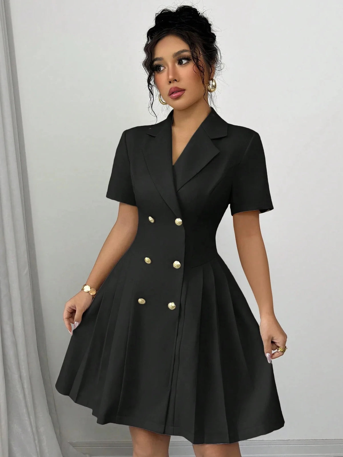 Women's Double Breasted Midi Dress
