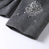 Casual Embroidered Wool Blend Bat Sleeve Coat