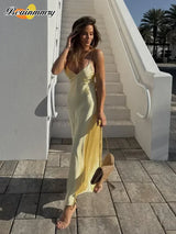 Golden Luxe Satin Maxi Dress