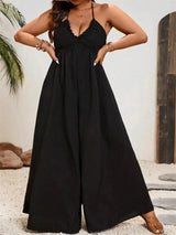 Women Plus Size Halter Neck Jumpsuit