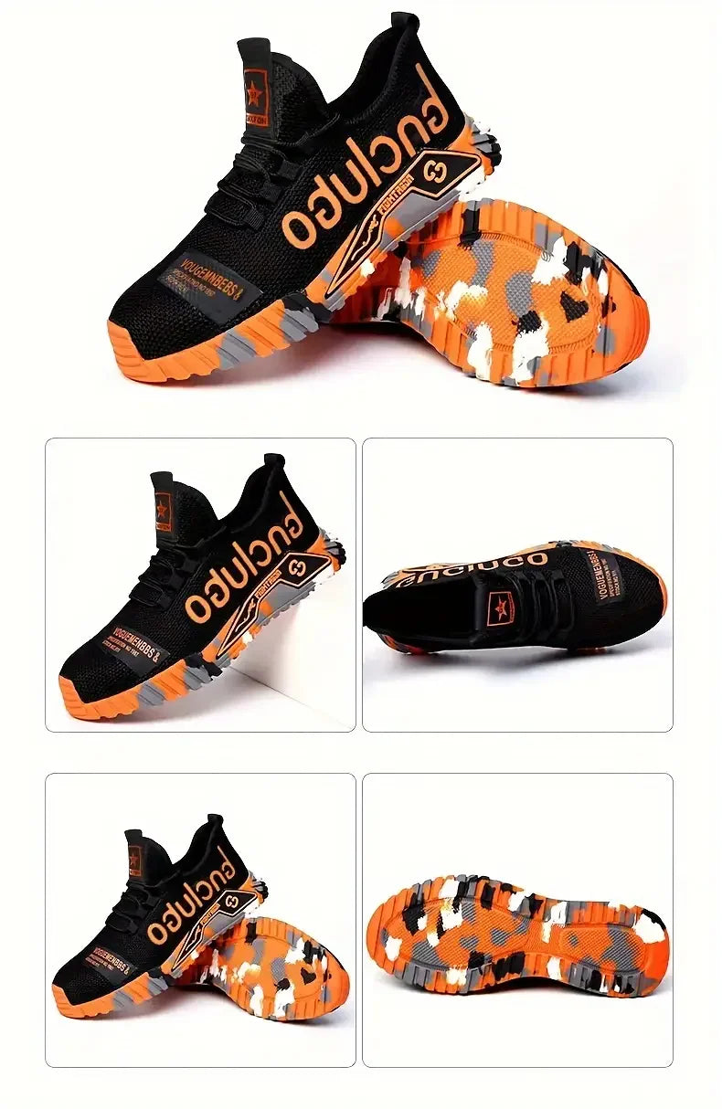 Men Anti-Puncture Reinforced Sole Safety Shoes