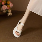 Women Minimalist White Slide Sandals