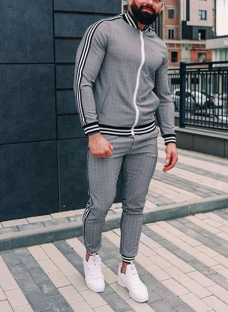 Men's Checkered Sports Tracksuit