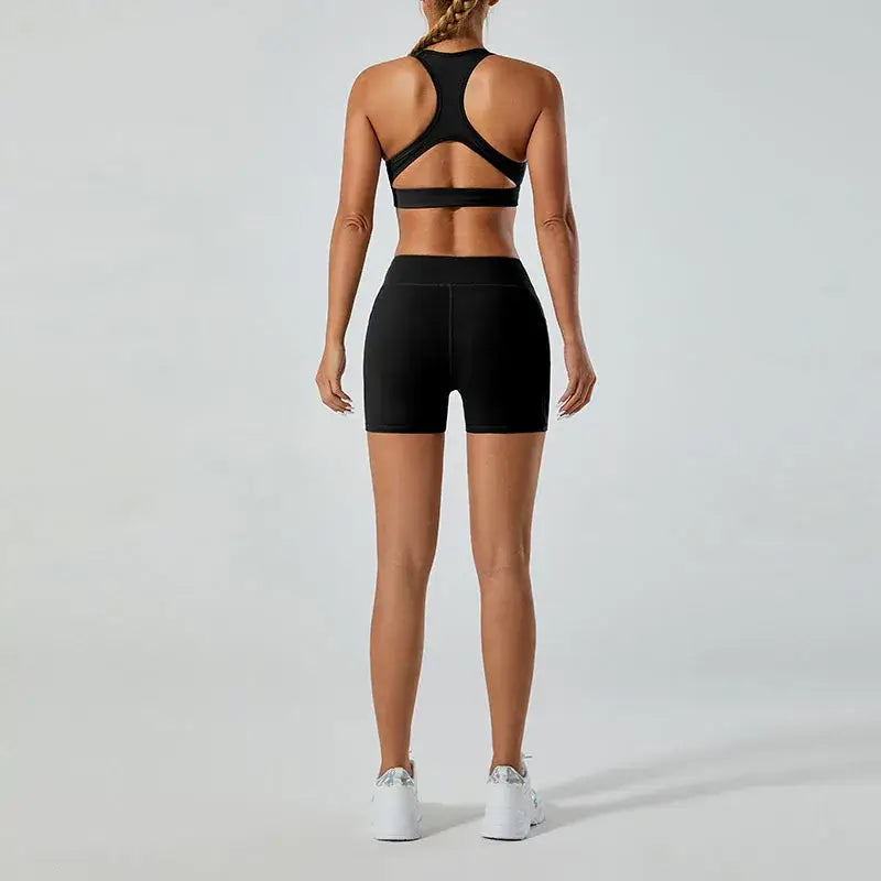 Women Deep V Hollow Back Sports Bra