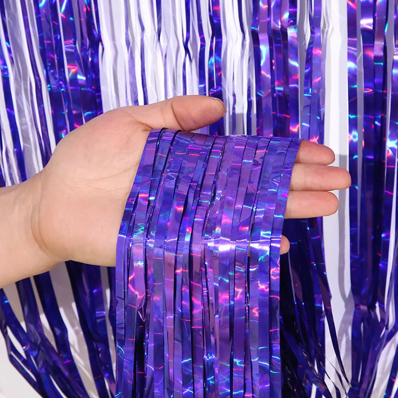 Foil Tinsel Fringe Curtain Backdrop