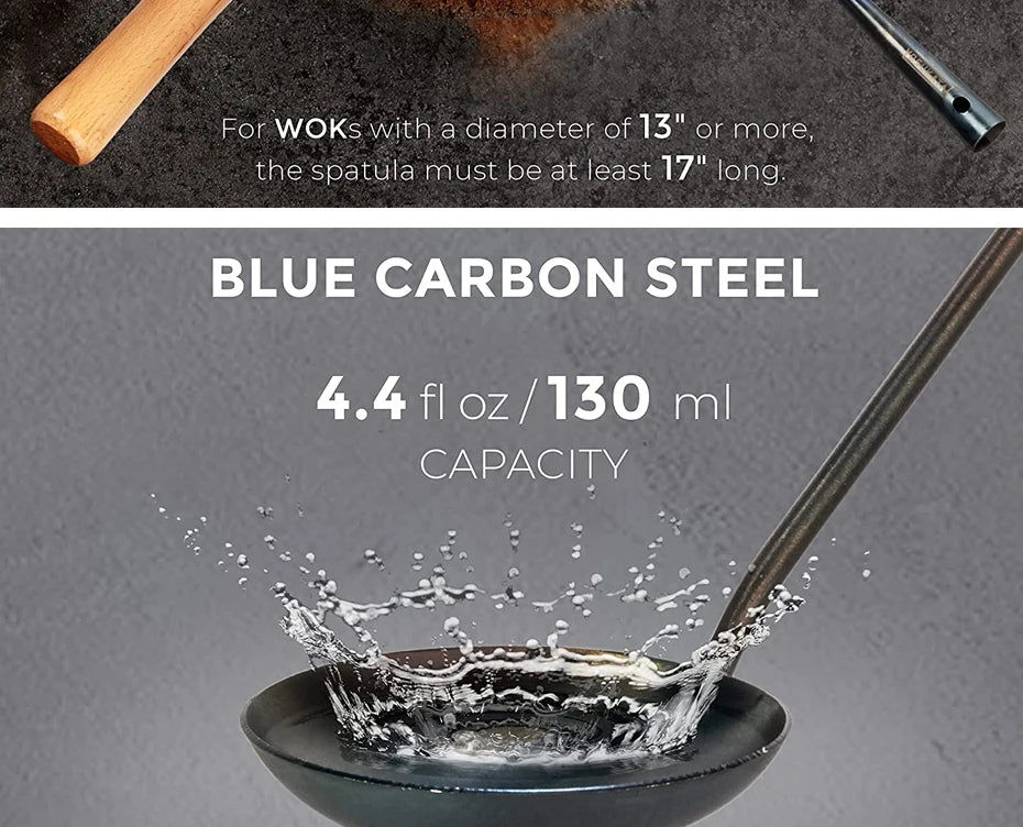 Handmade Iron Wok Spatula & Ladle Set