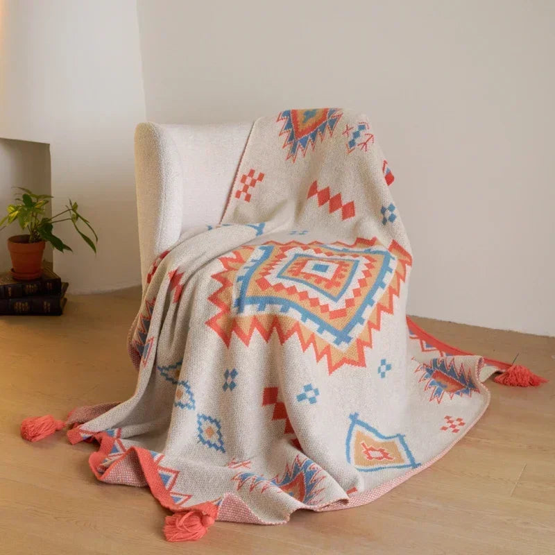 Bohemian Knit Sofa Blanket