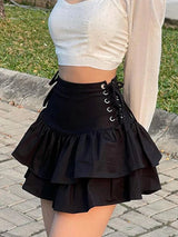 Women Goth Bandage Mini Skirt