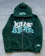 Unisex Retro Letter Zip Hoodie