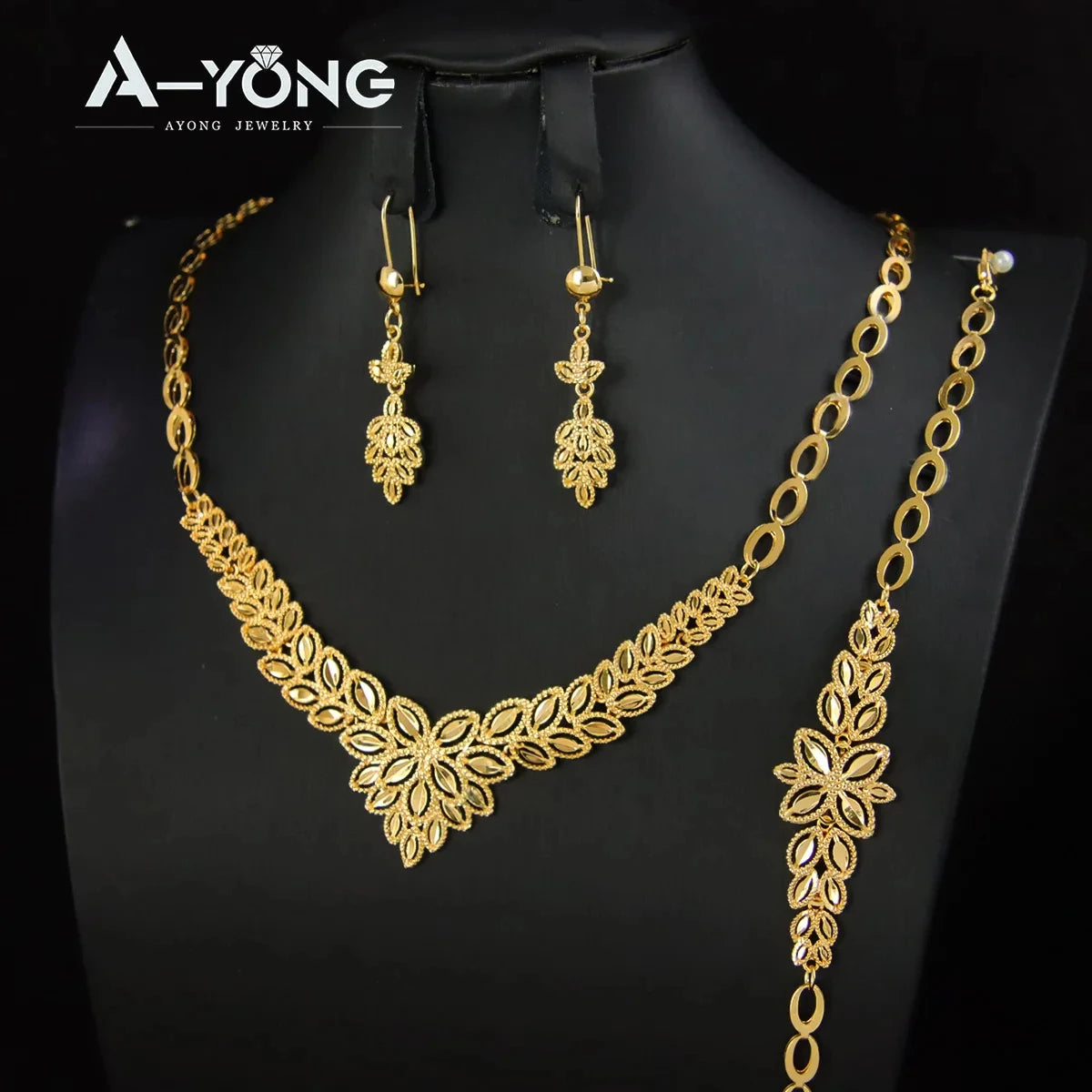 Dubai 21K Gold Plated Bridal Jewelry Set
