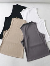 Solid Color Sleeveless Crop Tank Top