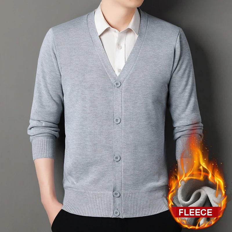 Men V-Neck Knit Cardigan