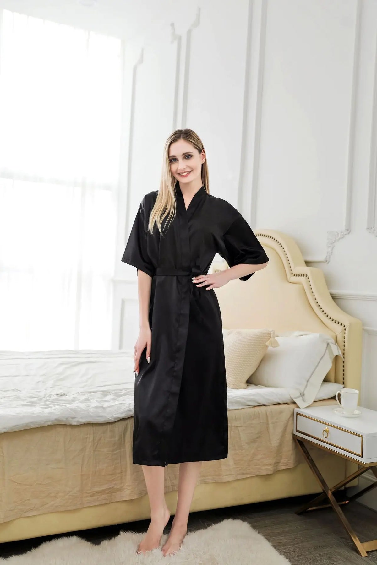 Luna Satin Belted Robe