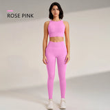 Women High Waist Leggings & Top Set