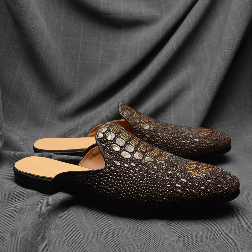 Men’s Crocodile Leather Mules