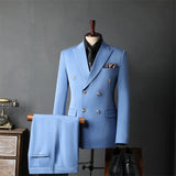 Men's Plus Size Double Breasted Suit – 3 Piece Set
