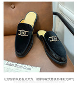 Men’s Black Leather Mules