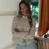 Lace Bloom Embroidered Puff Sleeve Blouse