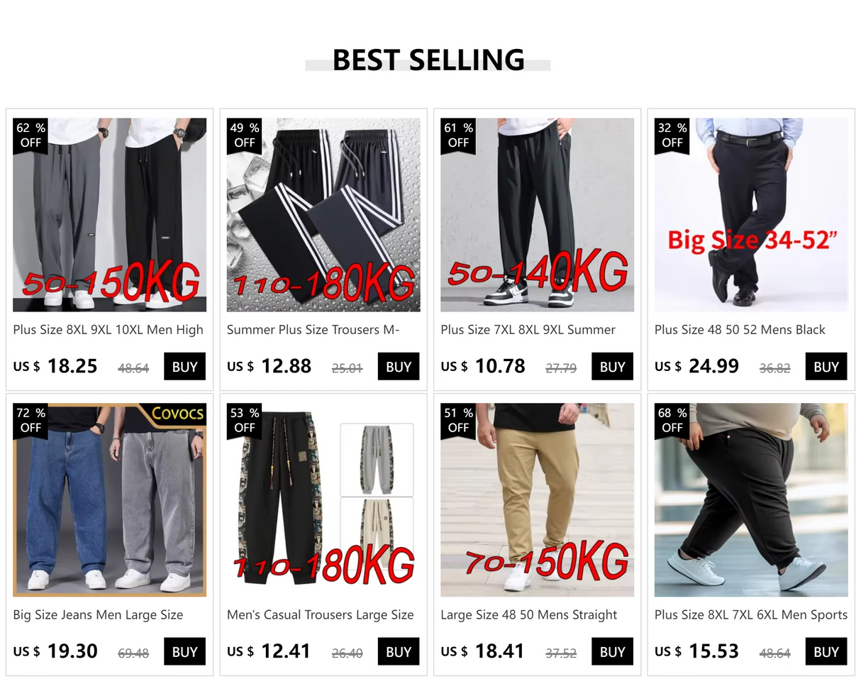 Men's Plus Size Formal Pants – Business Casual Trousers