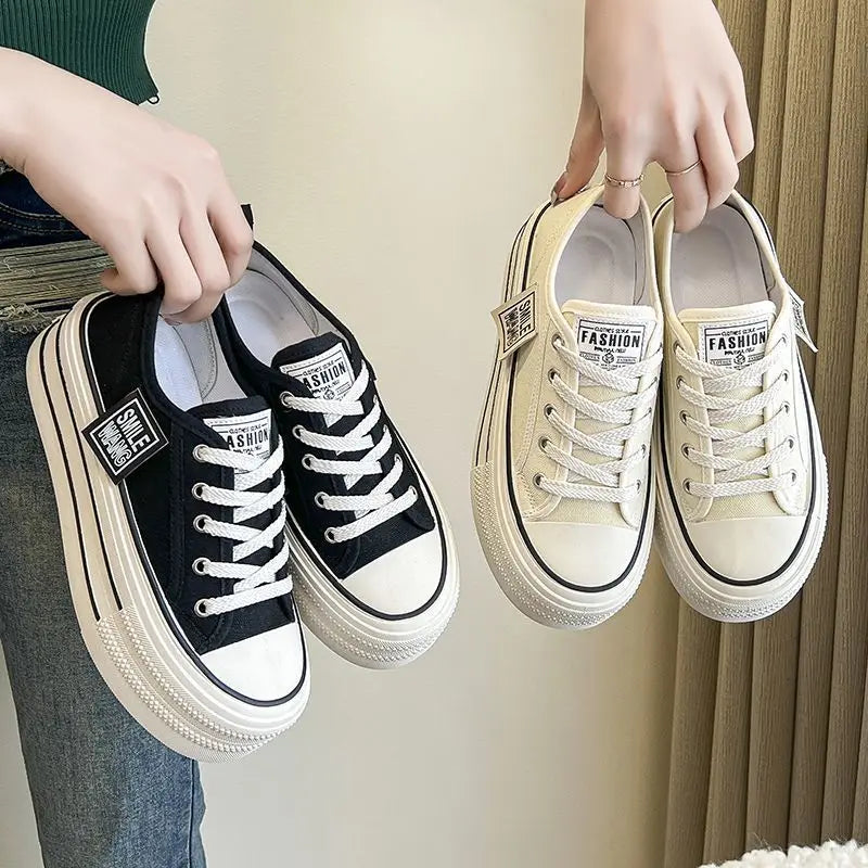 Women Canvas Shoes Lace Up Sport Sneakers