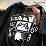 Men Oversize Japanese Print T-Shirt