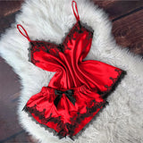 Women Velvet Cami Pajama Set with Bow