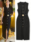 Women's Sleeveless Belted Shirt Dress