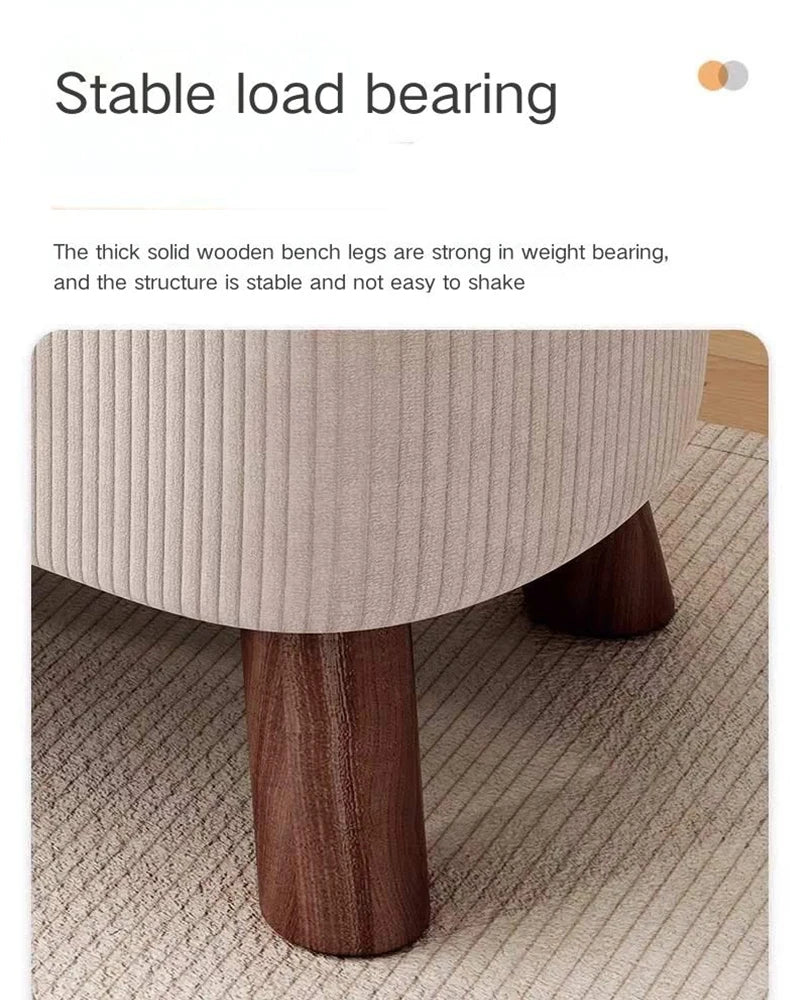 Wooden Fabric Footstool