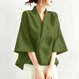 Kyoto Cross V-Neck Tunic Blouse