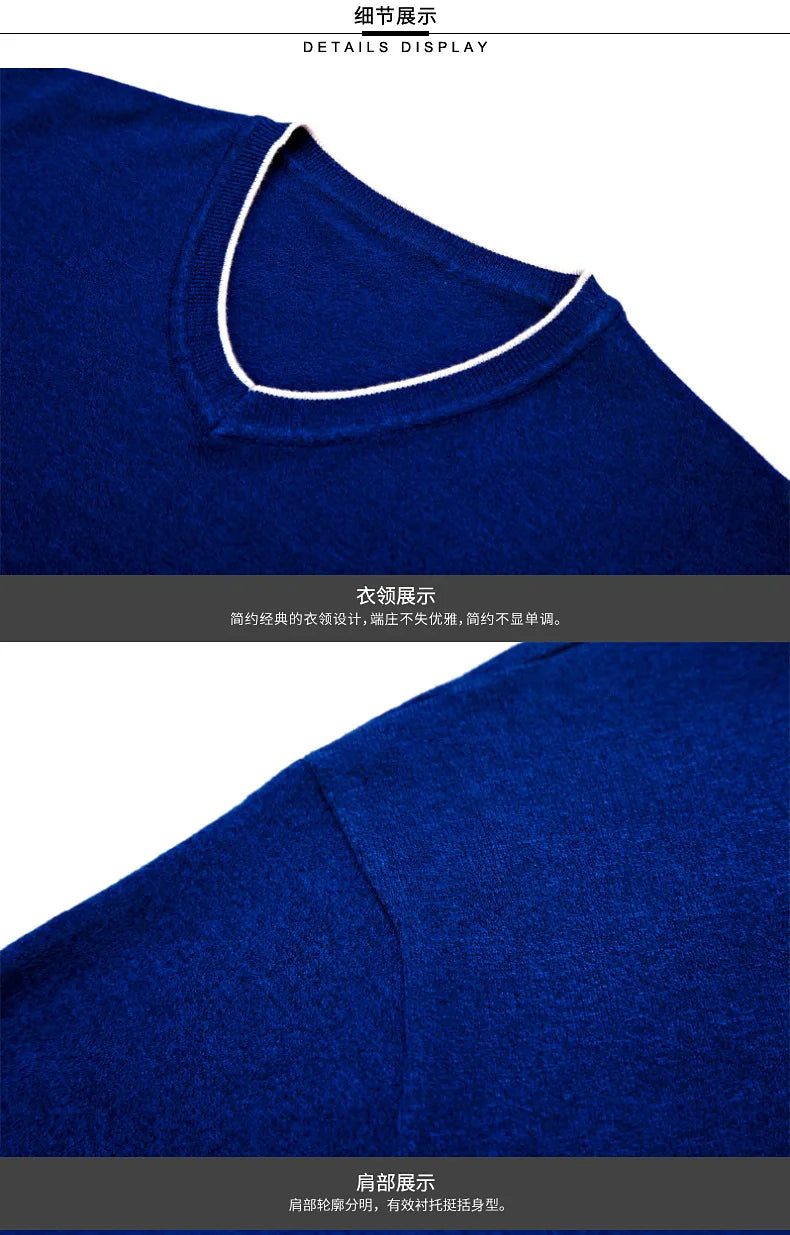 سترة رجالية محبوكة برقبة على شكل حرف V بمقاسات كبيرة